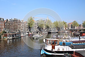 Picturesque neighborhood in the heart of amsterdam  with some amazing  reflections