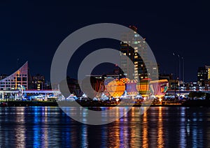 Picturesque nighttime scene of Louisville hot air balloon festival