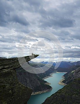 Picturesque Norway landscape.Trolltunga photo