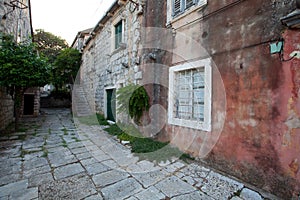 Picturesque old houses on the peninsula of Peljesac, Croatia