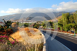 Picturesque outstanding landscape of beautiful resort las americas on tenerife, canary islands, spain