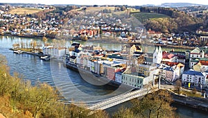 Picturesque panorama of Passau. Germany