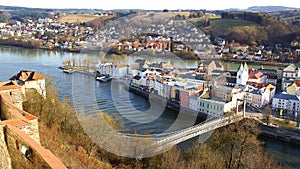 Picturesque panorama of Passau. Germany