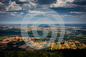 A picturesque panorama from Swiety Krzyz in Swietokrzyskie Mountains, Poland.