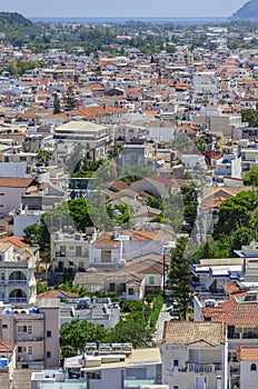Picturesque panoramic landscape of Zakynthos town.