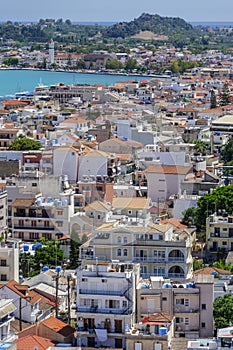 Picturesque panoramic landscape of Zakynthos town.