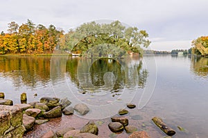 Picturesque Park in autumn in Gatchina town