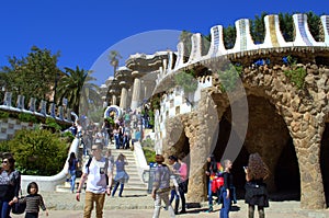 Picturesque Park Guell view ,Barcelona