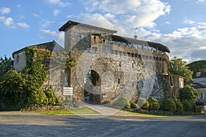 Picturesque Porte de Ferracap gate to the medieval town of Penne d`Agenaise