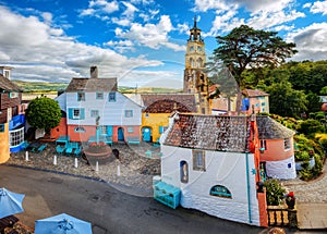 Picturesque Portmeirion village in North Wales, United Kingdom