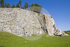 Picturesque Rock in the Southern Urals in the Republic of Bashkortostan