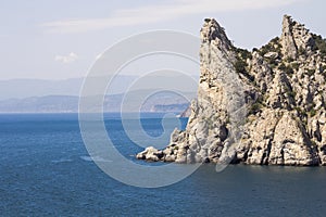 Picturesque rocks on the Cape in the Black sea.