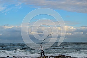 Picturesque and rocky Ballito beach in north Durban , KZN South Africa