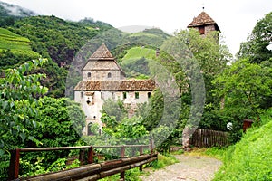 Picturesque rural landscape with castle.