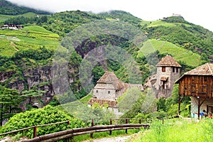 Picturesque rural landscape with castle.