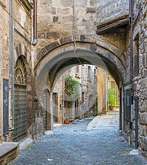 The picturesque San Pellegrino medieval district in Viterbo, Lazio, central Italy.