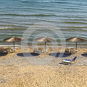 Picturesque sandy Gerakas beach - a breeding site of the caretta sea turtles, situated on Vassilikos peninsula of Zakynthos island