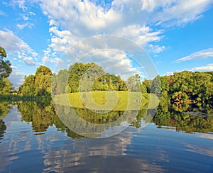 Picturesque scene of beautiful lake
