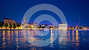 Picturesque scenery of the waterfront and harbor in Split, Croatia.