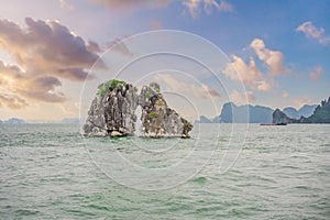 Picturesque sea landscape. Ha Long Bay, Vietnam