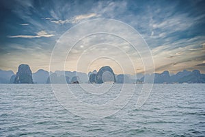 Picturesque sea landscape. Ha Long Bay, Vietnam