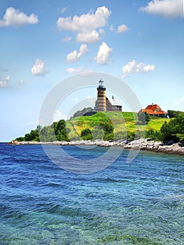Picturesque sea landscape with Lighthouse