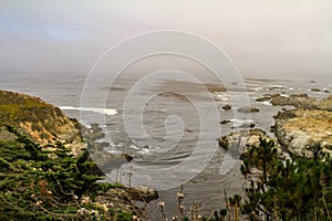 Picturesque seaside landscape with rocks
