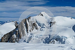 Picturesque snow mountain viewpoint to in Chamonix Mont Blanc French Alps