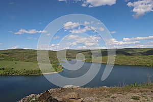 Picturesque spring landscape view of Pchelina Dam in Bulgaria photo