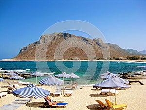 Picturesque Stavros beach at Crete  Greece.