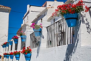 Picturesque street of Mijas. Charming white village in Andalusia