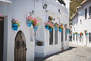 Picturesque street of Mijas. Charming white village in Andalusia