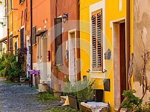 Picturesque street in Ostia Antica, Rome, Italy