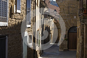 Picturesque streets in the small town of Ores, Aragon, Spain