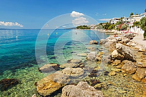 Picturesque summer landscape of Dalmatian coast in Brist, Croatia