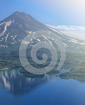 Picturesque summer volcanic landscape of Kamchatka Peninsula photo