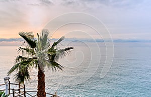 Picturesque sunset in Manarola village