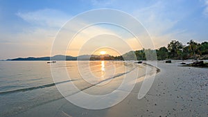 Picturesque sunset on Sao beach, Phu Quoc