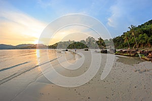 Picturesque sunset on Sao beach, Phu Quoc