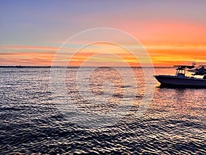 Picturesque sunset on Shell Island, Tampa Bay Fl