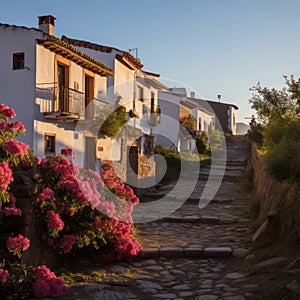 Picturesque Sunset in Spanish Village