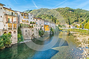 The picturesque town of Bagni di Lucca on a sunny day. Near Lucca, in Tuscany, Italy.