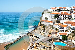 Azenhas do Mar, a beautiful coastal town in Portugal. photo