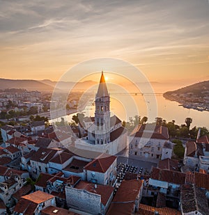 Picturesque town of Trogir in Croatia at sunrise