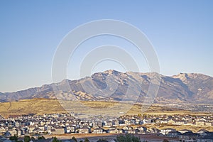 Picturesque Utah valley with lots of houses