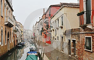 Picturesque venetian canal and historic buildings, Venice, Italy