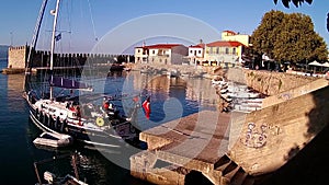 Picturesque Venetian harbour, Nafpaktos, Greece