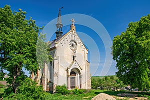 Abandoned Neo Gothic Roman Catholic Church in Mlynyska, Ternopil region, Ukraine