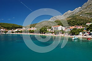 Picturesque view on a beach in Drvenik, Croatia