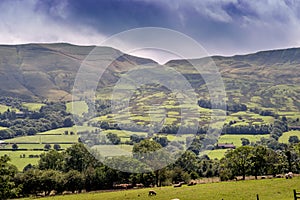 Picturesque View on the Hills near Edale, Peak District National Park, Derbyshire, England, UK